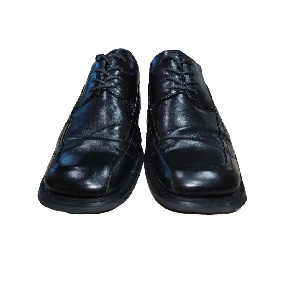 Florsheim Cornell Men's Size 14 M Black Leather Square‎ Toe Lace Up Dress Shoes